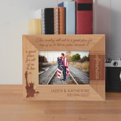 This Country Will Not Be A Good Place For Any Of Us To Live In Unless We Make It A Good Place For All Of Us To Live In Personalized Wooden Frame-5" x 3 1/2" Brown Horizontal