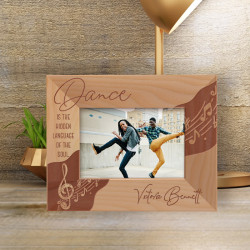 Dance Is The Hidden Language Of the Soul Personalized Wooden Frame-5" x 3 1/2" Brown Horizontal