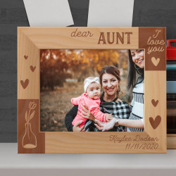 Dear Aunt I Love You Personalized Wooden Frame-10" x 8" Brown Horizontal