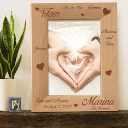 Mr and Mrs. Personalized Wooden Picture Frame 5" x 7" Finished