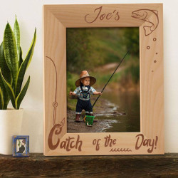 Catch of the Day Personalized Wooden Picture Frame 5" x 7" Finished