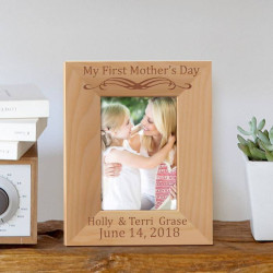 My First Mother's Day Personalized Wooden Picture Frame 3 1/2" x 5" Finished