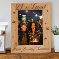 21 & Legal Personalized Wooden Picture Frame 5" x 7" Finished
