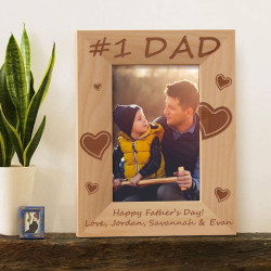 Personalized Happy Fathers’ Day Wooden Picture Frame 4" x 6" Finished