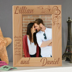 Him and Her for Eternity Personalized Wooden Picture Frame 5" x 7" Finished (Frames