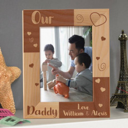 Our Daddy Personalized Wooden Picture Frame 5" x 7" Finished (Frames)