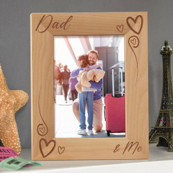 Dad and Me Personalized Wooden Picture Frame 5" x 7" Finished
