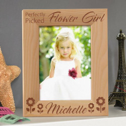 Perfectly Picked Flower Girl Personalized Wooden Picture Frame 5" x 7" Finished