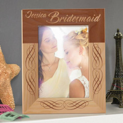 Bridesmaid's Name Personalized Wooden Picture Frame 5" x 7" Finished