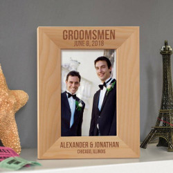 Groomsmen Personalized Wooden Picture Frame 4" x 6" Finished