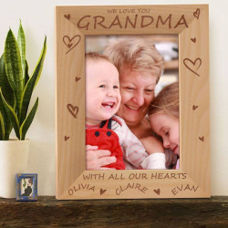  We Love You Grandma Personalized Wooden Picture Frame 5" x 7" Finished