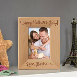 Happy Fathers' Day Personalized Wooden Picture Frame 3 1/2" x 5" Finished (Frames)