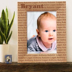Logan Autumn Baby Personalized Wooden Picture Frame 5" x 7" Finished