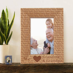 We Love Grandma and Grandpa Personalized Wooden Picture Frame 4" x 6" Finished