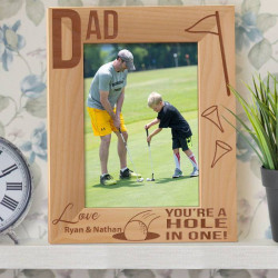Dad You are a Hole in One Personalized Wooden Picture Frame 5" x 7" Finished (Frames)