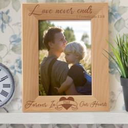 Forever in Our Hearts Dad Personalized Wooden Picture Frame 5" x 7" Finished (Frames)