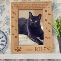 Rest in Peace My Cat Personalized Wooden Picture Frame 5" x 7" Finished (Frames)