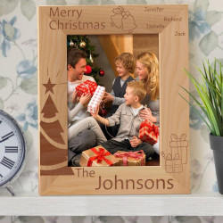 Merry Christmas to You and Your Family Personalized Wooden Picture Frame 5" x 7" Finished (Frames)