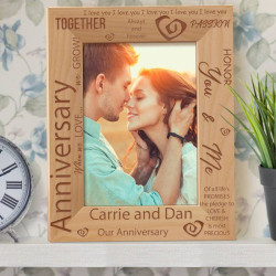 Our Love Anniversary Personalized Wooden Picture Frame 5" x 7" Finished