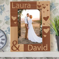 Him & Her Personalized Wooden Picture Frame 5" x 7" Finished (Frames)