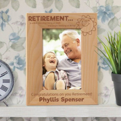 Congratulations on Your Retirement Personalized Wooden Picture Frame 5" x 7" Finished