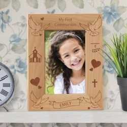 My First Communion Personalized Wooden Photo Frame 5" x 7" Finished