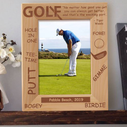 Golf Lovers Personalized Wooden Picture Frame 5" x 7" Finished (Frames)