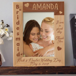 Bridesmaid Personalized Wooden Picture Frame 5" x 7" Finished (Frames)