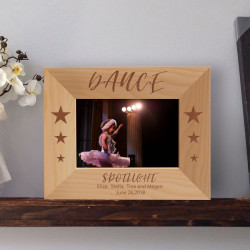 Dance Personalized Wooden Picture Frame-5" x 3 1/2" Brown Horizontal (Frames)