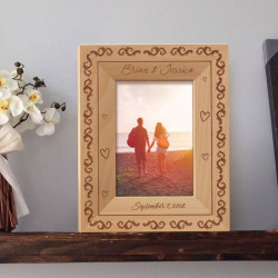 Him and Her Personalized Wooden Picture Frame 3 1/2" x 5" Finished (Frames)