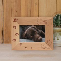 Pet Personalized Wooden Frame-5" x 3 1/2" Brown Horizontal