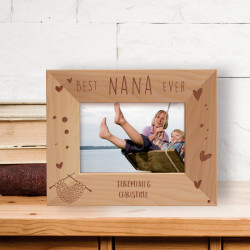 Best Nana Ever Personalized Wooden Frame-5" x 3 1/2" Brown Horizontal