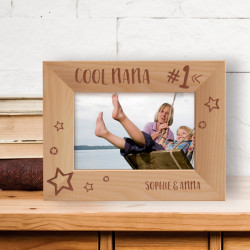 Cool Nana Personalized Wooden Frame-6" x 4" Brown Horizontal