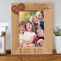 We Love Grandma and Grandpa Personalized Wooden Picture Frame 5" x 7" Finished (Frames)