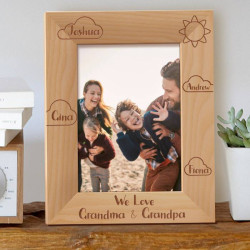 We Love Grandma and Grandpa Personalized Wooden Picture Frame 5" x 7" Finished (Frames)