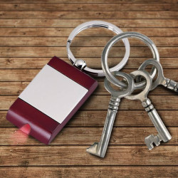 Personalized Wood/Metal Key Chain with Light