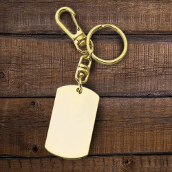 Personalized Gold Dog Tag Key Tag