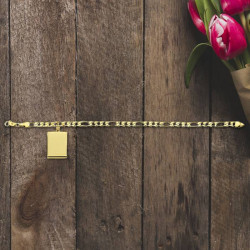 Personalized Gold Plated Braclet with Rectangular Pendant