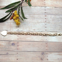 Personalized Gold Plated Braclet with Heart Pendant