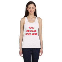 Design Your Own White Bella and Canvas Ladies' 2x1 Rib Racerback Longer Length Tank