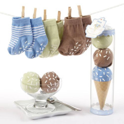 Blue "Sweet Feet" Three Scoops of Socks Gift Set For Baby Boy