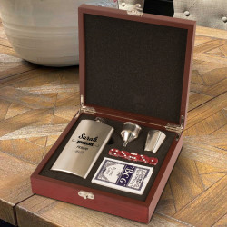 Personalized Bridesmaid Flask Gift Set, Flask and Poker Set, Custom Bridesmaid Gifts