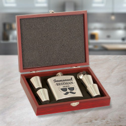 Personalized Best Man Flask, Stainless Steel Flask Set in Wood Box, Unique Gifts for Best Man