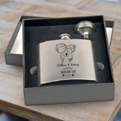 Personalized Valentines Gifts for Him, Stainless Steel Flask Set, Valentines Day Flask, Custom Valentines Gifts