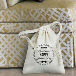 Personalized Father's Day Natural Cotton 3" x 4" Drawstring Favor Bag
