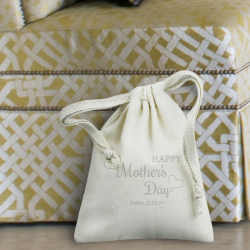 Personalized Mother's Day atural Cotton 3" x 4" Drawstring Favor Bag
