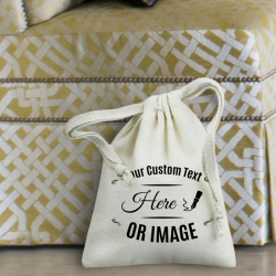 Personalized Natural Cotton 3" x 4" Drawstring Favor Bag