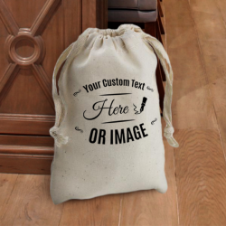 Personalized Natural Cotton 4" x 6" Drawstring Favor Bag