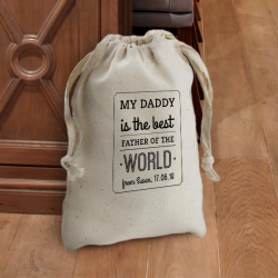 Personalized Father's Day Natural Cotton 4" x 6" Drawstring Favor Bag