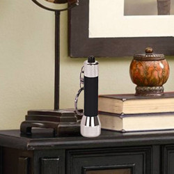 Personalized Black 5-LED Flashlight with Keychain